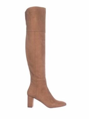 Loeffler Randall Over-the-Knee Block Heel Boots in Tan